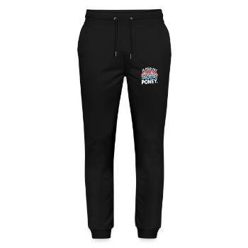 je peux pas j ai Aqua poney - Pantalon de jogging bio MOVER Stanley/Stella unisexe - noir - Devant - Marisol (170cm) & Nik (191cm)