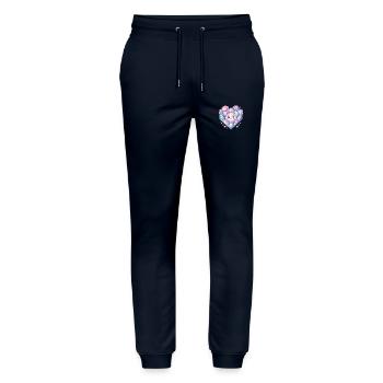 Crystals - Stanley/Stella Mover Unisex Organic Jogging Trousers - navy - Front - Marisol (170cm) & Nik (191cm)