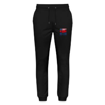 No Crowns Just Presidents Eagle No King - Stanley/Stella Unisex Bio Jogginghose Mover  - Schwarz - Vorne - Marisol (170cm) & Nik (191cm)
