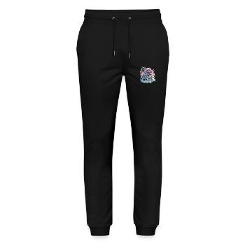 Nilpferd Insel Palme - Stanley/Stella Unisex Bio Jogginghose Mover  - Schwarz - Vorne - Marisol (170cm) & Nik (191cm)