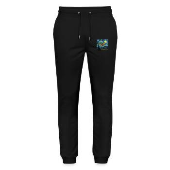 Moth, Van Gogh, Starry Night, Animal - Stanley/Stella Mover Unisex Organic Jogging Trousers - black - Front - Marisol (170cm) & Nik (191cm)