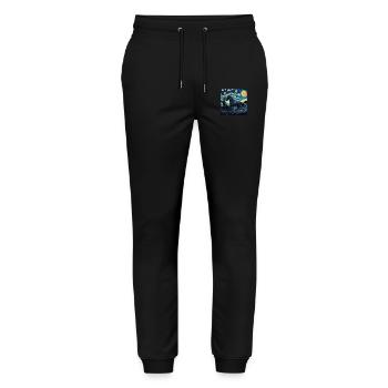 pferd, tier, van gogh, sternenacht - Stanley/Stella Unisex Bio Jogginghose Mover  - Schwarz - Vorne - Marisol (170cm) & Nik (191cm)