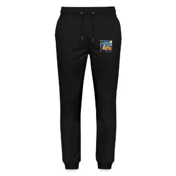 katze, tier, van gogh, sternenacht - Stanley/Stella Unisex Bio Jogginghose Mover  - Schwarz - Vorne - Marisol (170cm) & Nik (191cm)