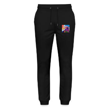adler, vogel, bunt, tier, geschenk, geschenkidee - Stanley/Stella Unisex Bio Jogginghose Mover  - Schwarz - Vorne - Marisol (170cm) & Nik (191cm)