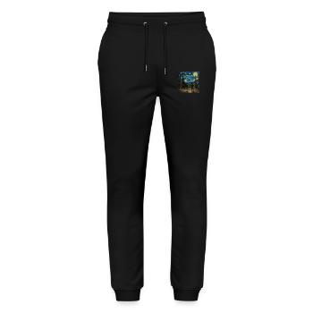 bigfoot, big foot, van gogh, sternenacht - Stanley/Stella Unisex Bio Jogginghose Mover  - Schwarz - Vorne - Marisol (170cm) & Nik (191cm)