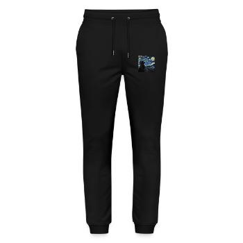 Black Cat, Cat, Van Gogh, Starry Night - Stanley/Stella Mover Unisex Organic Jogging Trousers - black - Front - Marisol (170cm) & Nik (191cm)