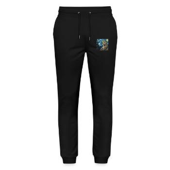 leopard, Van Gogh, Sternennacht - Stanley/Stella Unisex Bio Jogginghose Mover  - Schwarz - Vorne - Marisol (170cm) & Nik (191cm)
