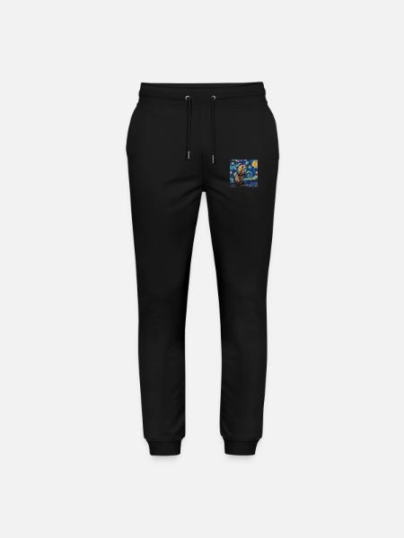 ferret, Van Gogh, gift - Stanley/Stella Mover Unisex Organic Jogging Trousers - black