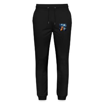 Cat, Cat Motif - Stanley/Stella Mover Unisex Organic Jogging Trousers - black - Front - Marisol (170cm) & Nik (191cm)