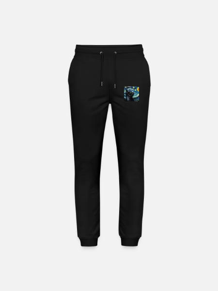 Cat, Cat Motif - Stanley/Stella Mover Unisex Organic Jogging Trousers - black