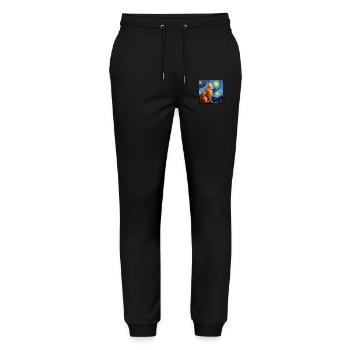 Cat, Cat Motif - Stanley/Stella Mover Unisex Organic Jogging Trousers - black - Front - Marisol (170cm) & Nik (191cm)