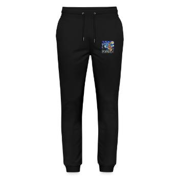 Osterhase, Ostern, Hase, frohe ostern, ostereier - Stanley/Stella Unisex Bio Jogginghose Mover  - Schwarz - Vorne - Marisol (170cm) & Nik (191cm)