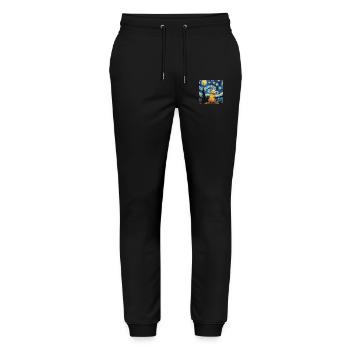 Cat, Cat Motif - Stanley/Stella Mover Unisex Organic Jogging Trousers - black - Front - Marisol (170cm) & Nik (191cm)