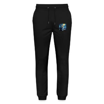 Cat, Cat Motif - Stanley/Stella Mover Unisex Organic Jogging Trousers - black - Front - Marisol (170cm) & Nik (191cm)