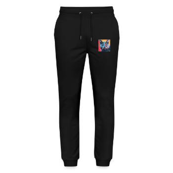Cat, cat motif, pop art, gift, gift idea - Stanley/Stella Mover Unisex Organic Jogging Trousers - black - Front - Marisol (170cm) & Nik (191cm)