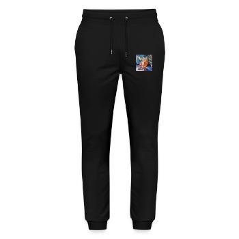 Cat, cat motif, pop art, gift, gift idea - Stanley/Stella Mover Unisex Organic Jogging Trousers - black - Front - Marisol (170cm) & Nik (191cm)