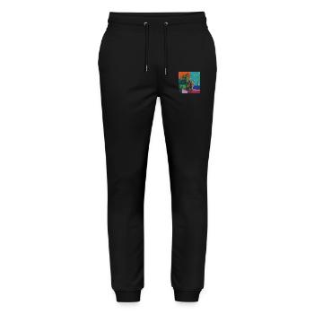 Cat, cat motif, pop art, gift, gift idea - Stanley/Stella Mover Unisex Organic Jogging Trousers - black - Front - Marisol (170cm) & Nik (191cm)