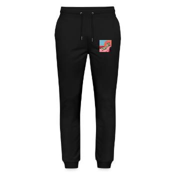 Katze, katzenmotiv, popart, geschenk, geschenkidee - Stanley/Stella Unisex Bio Jogginghose Mover  - Schwarz - Vorne - Marisol (170cm) & Nik (191cm)