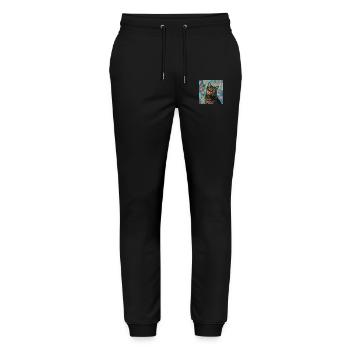 Katze, katzenmotiv, popart, geschenk, geschenkidee - Stanley/Stella Unisex Bio Jogginghose Mover  - Schwarz - Vorne - Marisol (170cm) & Nik (191cm)