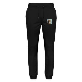 Cat, cat motif, pop art, gift, gift idea - Stanley/Stella Mover Unisex Organic Jogging Trousers - black - Front - Marisol (170cm) & Nik (191cm)