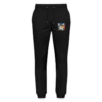 Cat, Cat Motif - Stanley/Stella Mover Unisex Organic Jogging Trousers - black - Front - Marisol (170cm) & Nik (191cm)