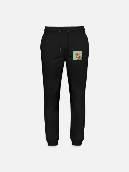 Cat, Cat Motif - Stanley/Stella Mover Unisex Organic Jogging Trousers - black