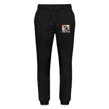 Cat, Cat Motif - Stanley/Stella Mover Unisex Organic Jogging Trousers - black - Front - Marisol (170cm) & Nik (191cm)