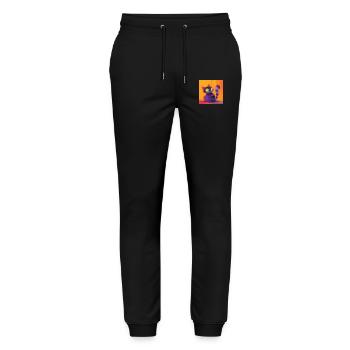 Cat, Cat Motif - Stanley/Stella Mover Unisex Organic Jogging Trousers - black - Front - Marisol (170cm) & Nik (191cm)