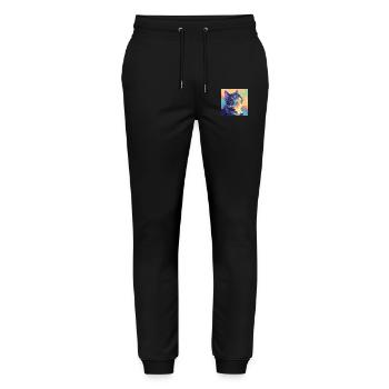 Cat, Cat Motif - Stanley/Stella Mover Unisex Organic Jogging Trousers - black - Front - Marisol (170cm) & Nik (191cm)