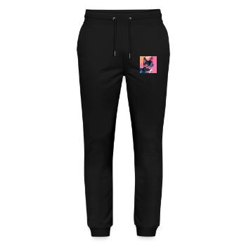 Cat, Cat Motif - Stanley/Stella Mover Unisex Organic Jogging Trousers - black - Front - Marisol (170cm) & Nik (191cm)