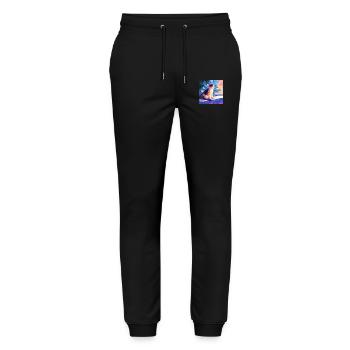 Cat, Cat Motif - Stanley/Stella Mover Unisex Organic Jogging Trousers - black - Front - Marisol (170cm) & Nik (191cm)