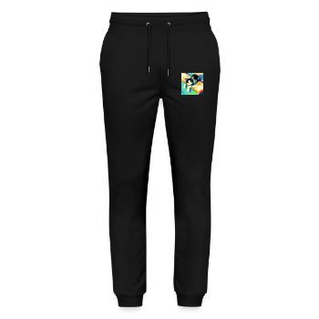 Chat, Motif De Chat - Pantalon de jogging bio MOVER Stanley/Stella unisexe - noir - Devant - Marisol (170cm) & Nik (191cm)