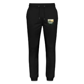 Mountains Landscape Nature Trees Sun - Stanley/Stella Mover Unisex Organic Jogging Trousers - black - Front - Marisol (170cm) & Nik (191cm)