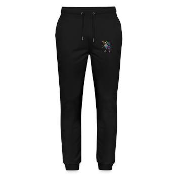 Colorful tennis tennis player - Stanley/Stella Mover Unisex Organic Jogging Trousers - black - Front - Marisol (170cm) & Nik (191cm)