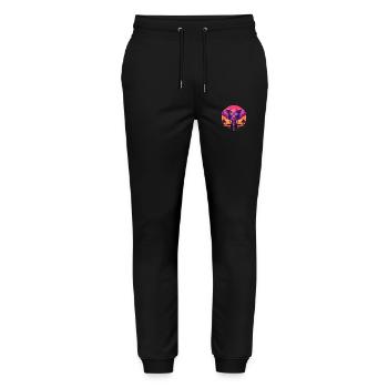 Synthwave Elephant Sunset - Pantalon de jogging bio MOVER Stanley/Stella unisexe - noir - Devant - Marisol (170cm) & Nik (191cm)