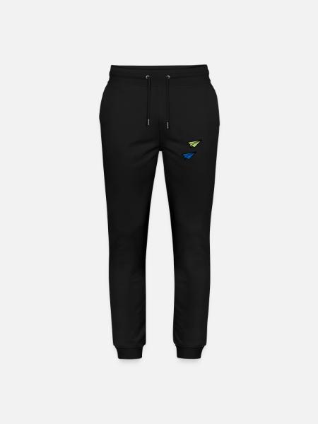 Paper airplane - Stanley/Stella Mover Unisex Organic Jogging Trousers - black