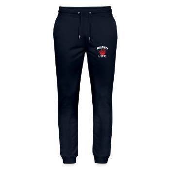 Ramen Life, Lustige Ramen-Nudeln, Japan Essen - Stanley/Stella Unisex Bio Jogginghose Mover  - Navy - Vorne - Marisol (170cm) & Nik (191cm)