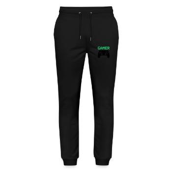 gamer controller - Stanley/Stella Unisex Bio Jogginghose Mover  - Schwarz - Vorne - Marisol (170cm) & Nik (191cm)