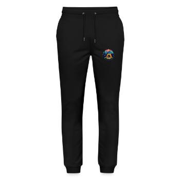 Camping & Lagerfeuer - Stanley/Stella Unisex Bio Jogginghose Mover  - Schwarz - Vorne - Marisol (170cm) & Nik (191cm)