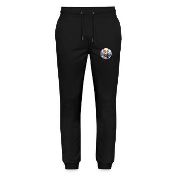 Winter dog with scarf in the snow - Stanley/Stella Mover Unisex Organic Jogging Trousers - black - Front - Marisol (170cm) & Nik (191cm)