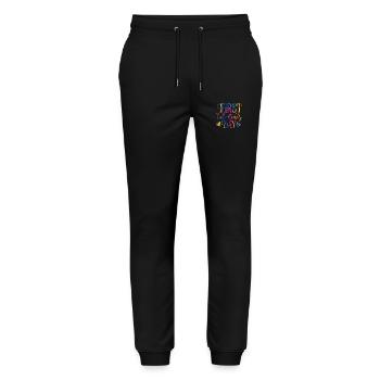 xoxo love you amore Blumen Frauen Valentinstag 14 - Stanley/Stella Unisex Bio Jogginghose Mover  - Schwarz - Vorne - Marisol (170cm) & Nik (191cm)