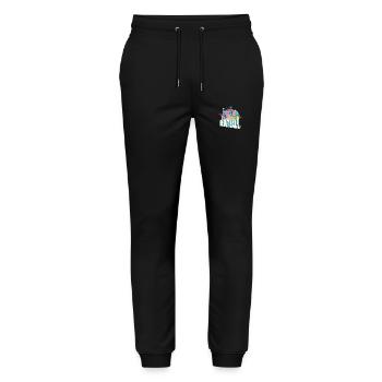 Basketball Basketballspieler Spieler Vintage Bunt - Stanley/Stella Unisex Bio Jogginghose Mover  - Schwarz - Vorne - Marisol (170cm) & Nik (191cm)
