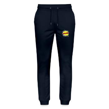 Marcel nom drôle bulle de discours Marceeel ! - Pantalon de jogging bio MOVER Stanley/Stella unisexe - marine - Devant - Marisol (170cm) & Nik (191cm)