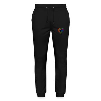 Heart rainbow colors colorful - Stanley/Stella Mover Unisex Organic Jogging Trousers - black - Front - Marisol (170cm) & Nik (191cm)