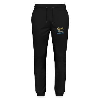 Retraite Saison 2025 Ciao Le Boulot - Pantalon de jogging bio MOVER Stanley/Stella unisexe - noir - Devant - Marisol (170cm) & Nik (191cm)