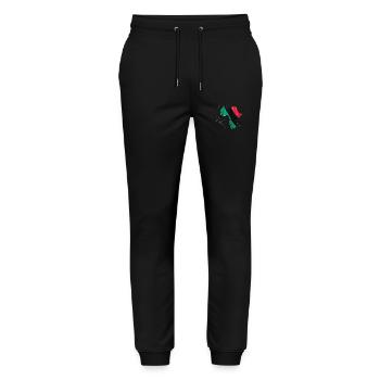 Drapeau panafricain sur la carte de l’Afrique FR - Pantalon de jogging bio MOVER Stanley/Stella unisexe - noir - Devant - Marisol (170cm) & Nik (191cm)
