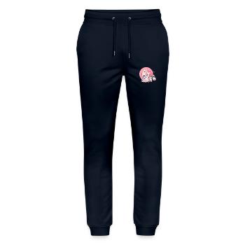 Strawberry Milkshake Carton Pink - Stanley/Stella Mover Unisex Organic Jogging Trousers - navy - Front - Marisol (170cm) & Nik (191cm)