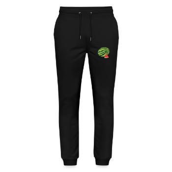 Happy Wassermelone - Stanley/Stella Unisex Bio Jogginghose Mover  - Schwarz - Vorne - Marisol (170cm) & Nik (191cm)