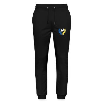 I Stand With Ukraine - Frieden für die Ukraine - Stanley/Stella Unisex Bio Jogginghose Mover  - Schwarz - Vorne - Marisol (170cm) & Nik (191cm)