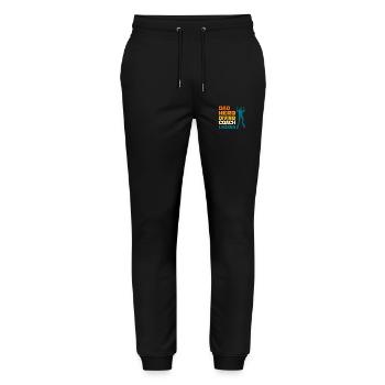 Dad Hero Diving Coach Legend Funny Diving Dad 2024 - Stanley/Stella Mover Unisex Organic Jogging Trousers - black - Front - Marisol (170cm) & Nik (191cm)